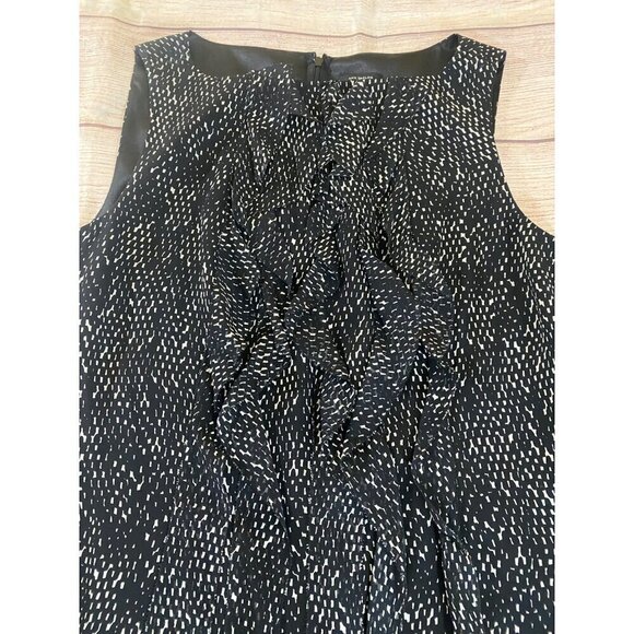Ann Taylor Womnen's 100% Silk Sleeveless Ruffle Front Dress - 12 - Picture 5 of 14